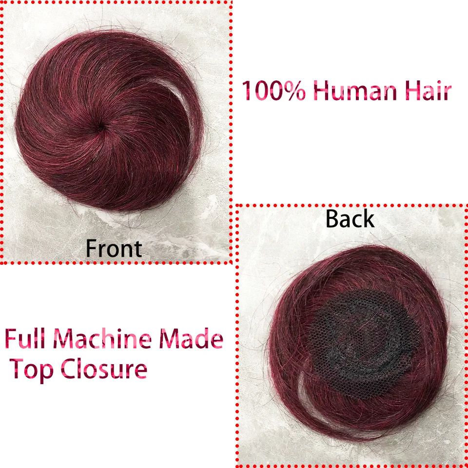28PCS Brazilian Short Human Hair Extensions One Pack For A Full Head 100% Human Hair Bundles With Free Closure Straight 99JColor 3
