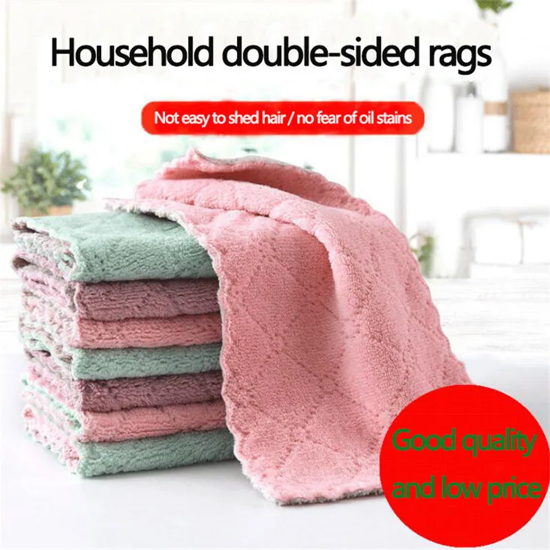 8 Pieces Kitchen Dish Towel Microfiber Wash Cleaning Cloth Rags