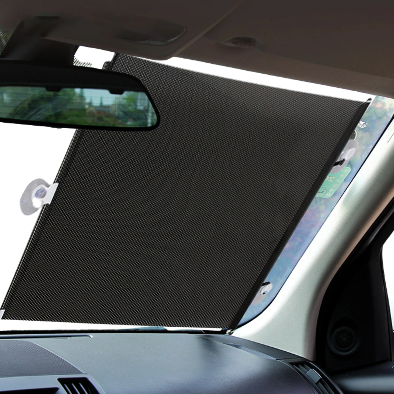 Tanie Wysuwana osłona przeciwsłoneczna na przednią szybę samochodu przyssawki moskitiera na okno Auto sklep