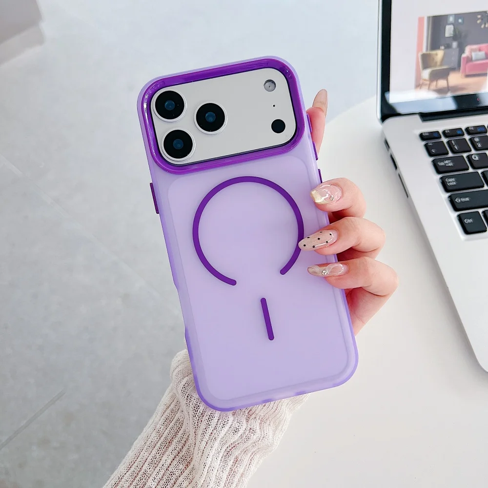 Frosted Candy Colors Magnetic Shockproof Phone Case