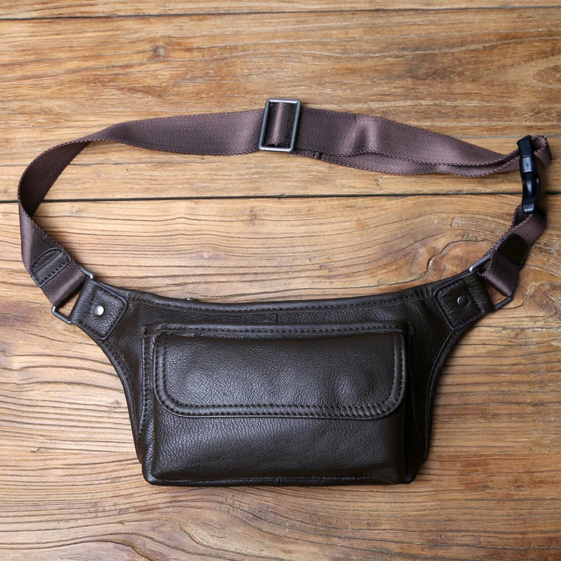 NZPJ männer Echte Leder Taille Tasche Erste Schicht Leder Casual Brust Tasche Weiche Leder One-schulter Crossbody-tasche mann Gürtel Tasche – Detail 12
