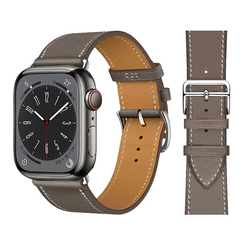 Premium Genuine Leather Watch Strap - Elegant and Versatile Wristband Bracelet