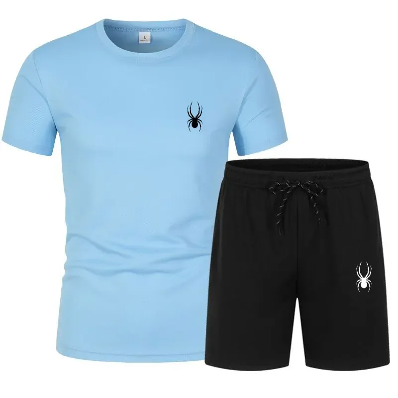 New Men's Clothing Summer Sports Suit Comfortable Breathable Mesh Running Sets Jogging Fitness Tracksuit Men Training Jersey