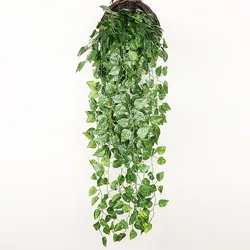 Lush Green Hanging Artificial Ivy Vine for Home and Garden Decor (Green radish)