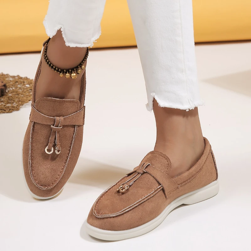 Ladies' new Spring Autumn Loafers Outdoors non slip Ladies Flats Casual comfort Leather Shoes Fashion Plus Siz footwear Zapatos 2