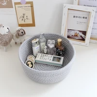Nordic Cotton Rope Storage Baskets Woven Desktop Sundries Kids Toys Organizer Box Baby Dirty Clothes Laundry Basket Hamper 1PS 5