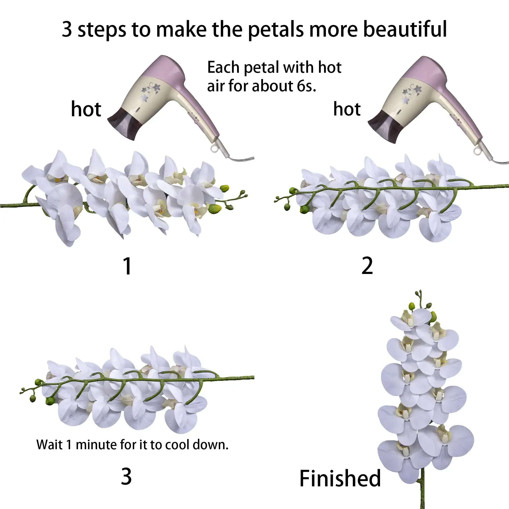 69 سنتيمتر فالاينوبسيس الاصطناعي فروع زهرة اللمس ا...