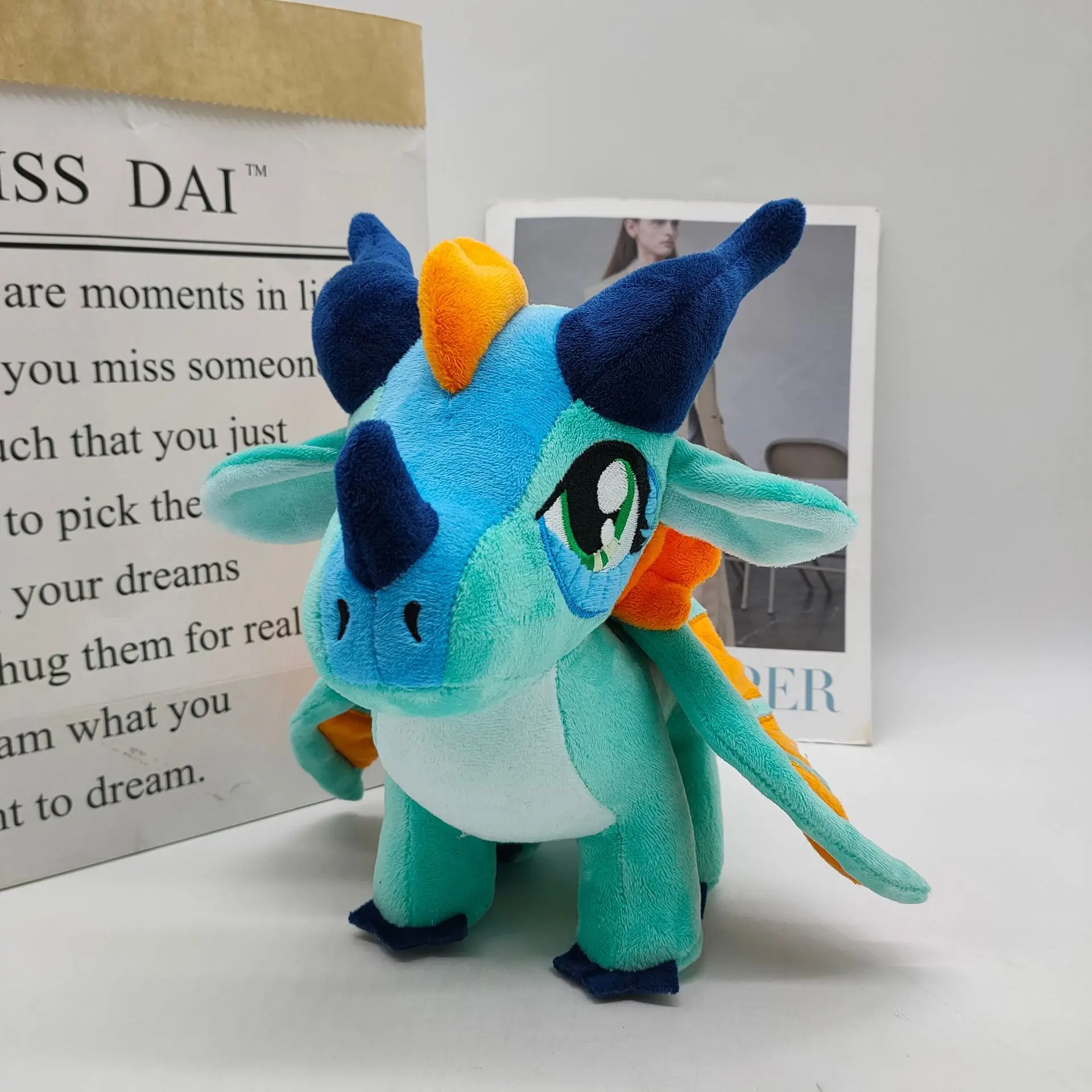 

23cm Wings Of Fire Dragon Anime Salamander Plush Blue Big-Eyed Dragon Comfortable Plush Pillow Cushion Toy Gifts For Children