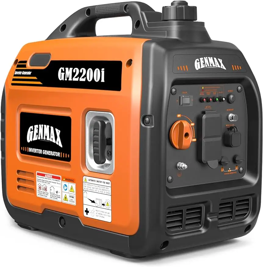 

GENMAX Quiet Power Series Inverter Generator，Gas Powered, EPA Compliant, Eco-Mode Feature, Ultra Lightweight for Backup Home Use