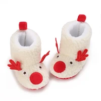 Cute Cartoon Christmas Warm Baby Walking Shoes Winter Boys And Girls Shoes 0-18 Months Deer Role-Playing Baby Soft Shoes 6