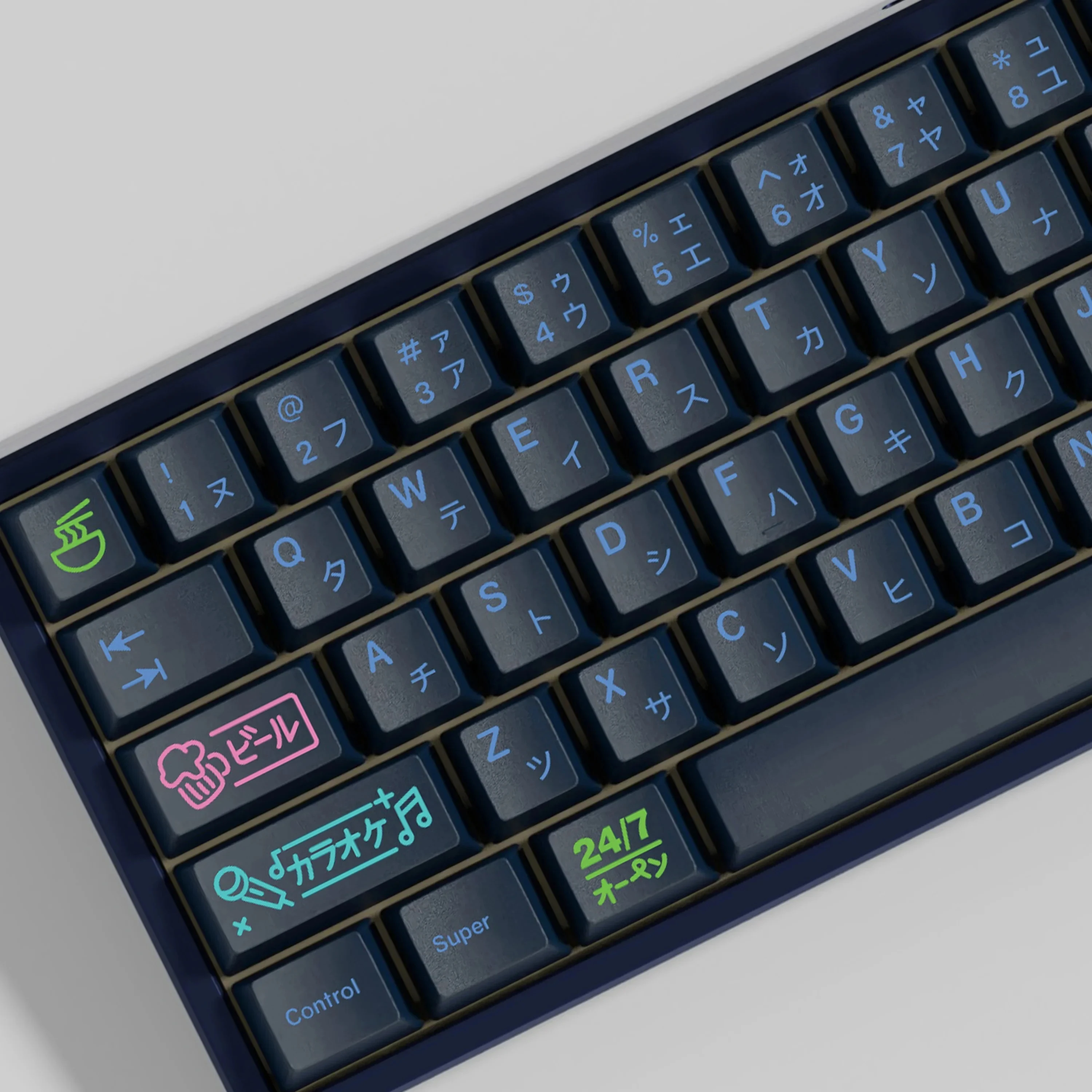Teclas Nightlife Pbt Perfil Cereja Sublimação de Corante Interruptor mx Teclado Mecânico Duplo b Split Keybar Gmk 150 Chaves - Imagem 5