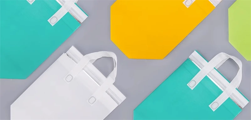 10/25pcs Non-Woven Takeaway Bags, Custom Logo Lunch Bags, Reusable Food Packaging Tote ... - SKU ITB01036 - UGI Packaging