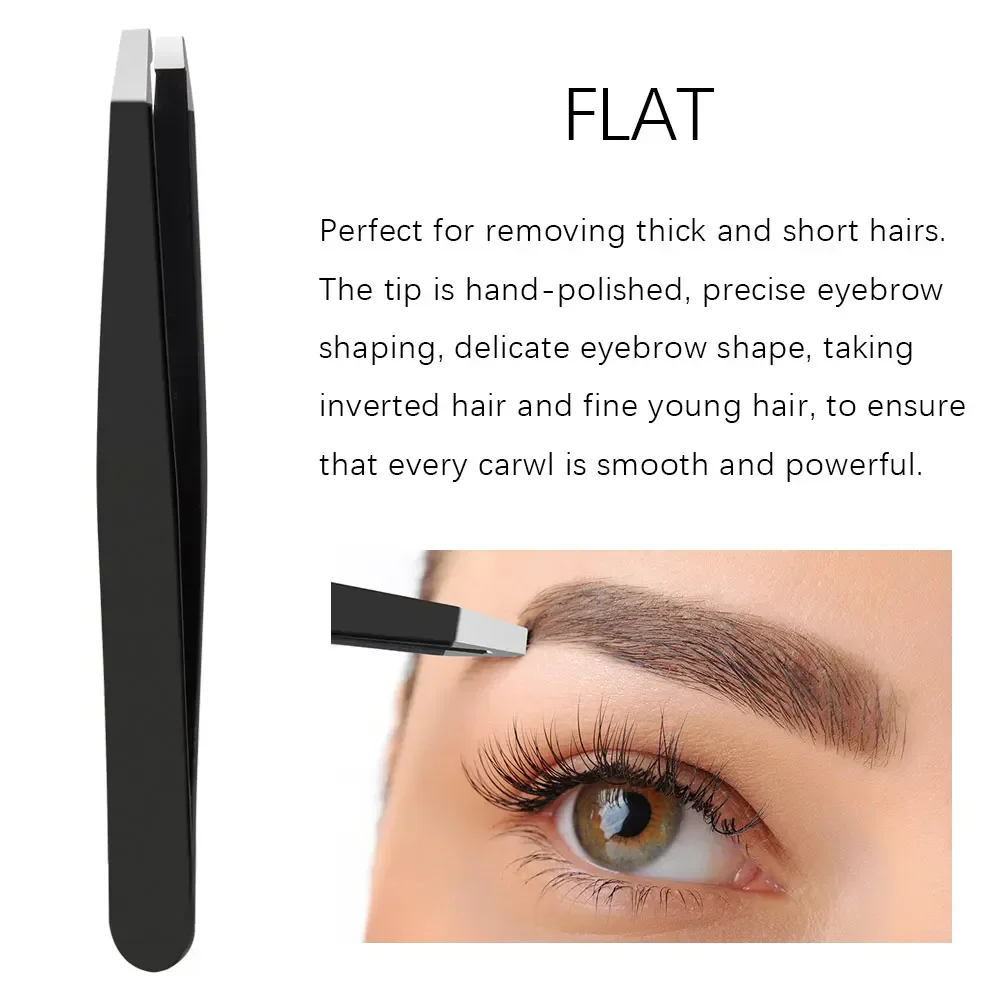 Slanted Eye Brow Clips Eyebrow Tweezers 4Pcs Professional Hair Removal Trimming Stainless Steel Makeup Eyelash Extension Tools