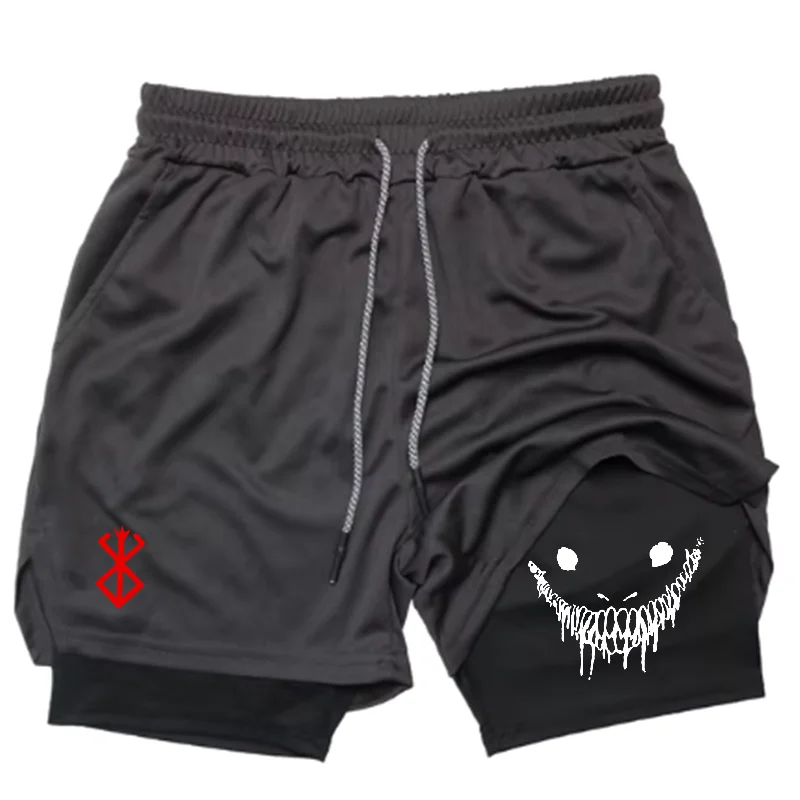 Men's 2 in 1 Running Shorts Gym Fitness Shorts with Pockets Summer Sportswear Quick Dry Stretch M-XXXL 5