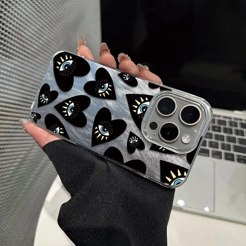 Creative Black Love Retro Anti-Drop Phone Case Cover