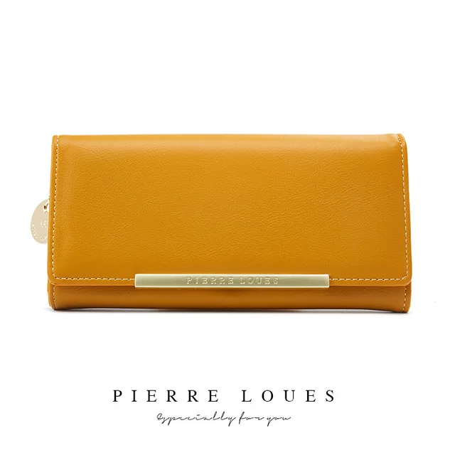 YIZHONG Leather Luxury Wallet for Women Many Departments Women Wallets Card Holder Purse Female Purses Long Clutch Carteras yellow