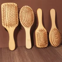 Marseilis Natural bamboo paddle comb air cushion comb scalp massage anti-static tangle free comb,Special for real hair wigs 2