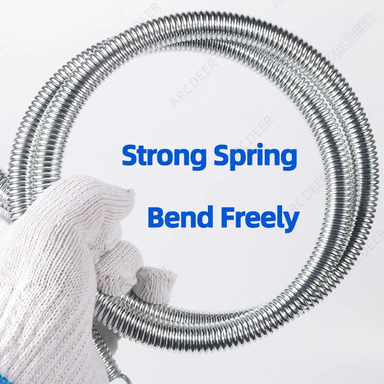 2.5M Internal Copper Pipe Bending Spring for Air Condition Steel Manual Pipeline Spring Tube Bending Tool 3/4/5/6 Points 9-19mm