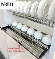 1Set Stainless Steel 2 Tiers Dish Rack With Drip Collecting Tray Kitchen Cupboard Plate Storage Drying 2