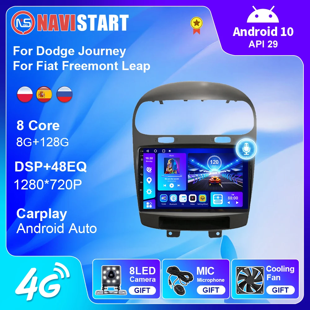 NAVISTART Car Radio Navigation GPS Navigation Multimedia Player Android 10 2 Din for Dodge