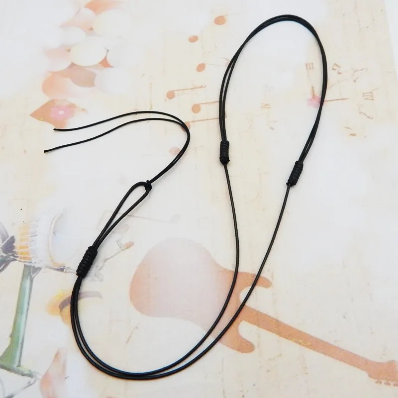 Description Picture 6 of item1/10pcs 1/1.5/2mm Adjustable Choker Necklace Genuine Black Wax Leather Knot Sliding Cord For Jewelry Making Supplies Wholesale