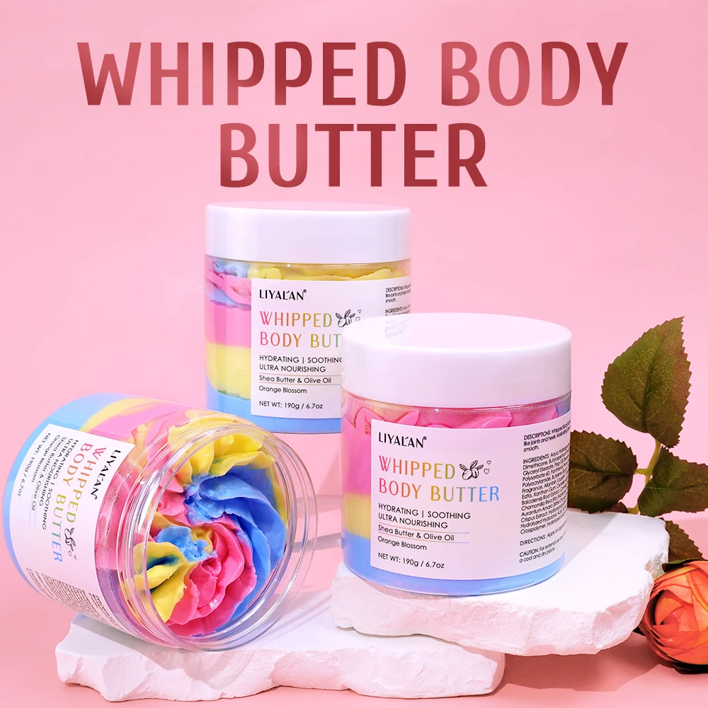 190g Rainbow Whipped Body Butter Skin Brighten Nourishing Hydrating Vegan Shea Butter Olive Oil Moisturizing Smooth Skin Dryness 6