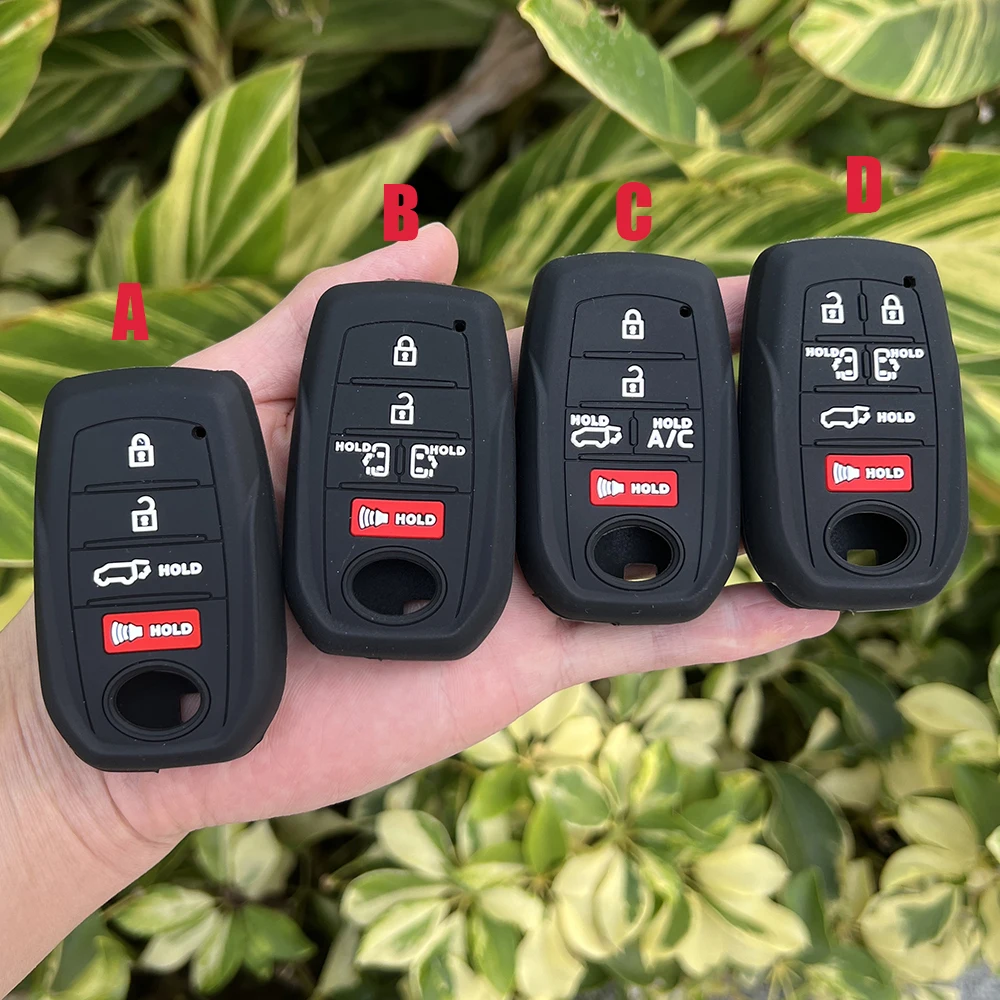 Silicone Car Key Cover Case for TOYOTA Sienna RAV4 VENZA Mirai Hybrid Vehicles Alphard PREVIA Voxy Remote 4 5 6 Buttons Key