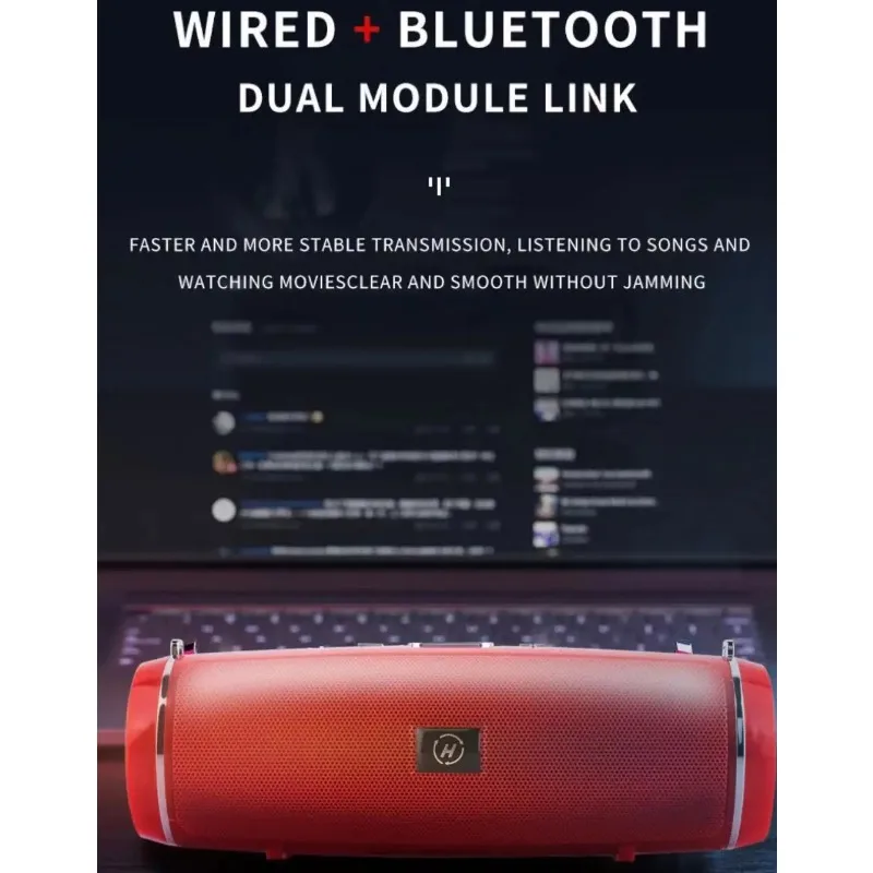 200W Portable Bluetooth Speaker IPX7 Waterproof Outdoor HIFI Pillar Speaker Subwoofer Stereo Speaker FM Radio TF Boom Box