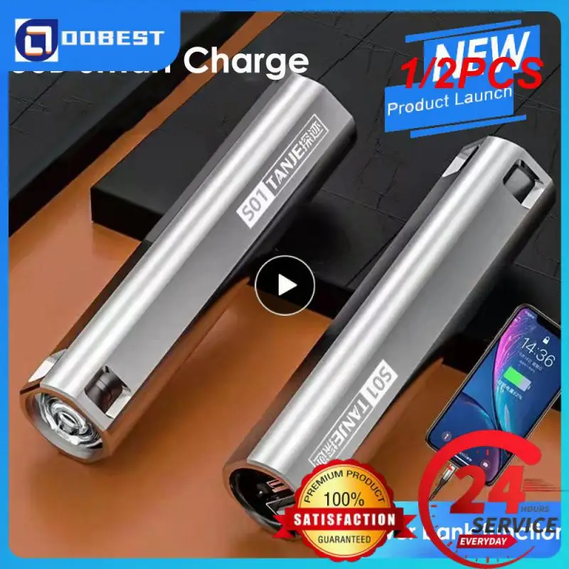 

1/2PCS Super Bright LED Flashlight Portable USB Rechargeable Emergency Light Waterproof Mini Riding Camping Portable Flashlight
