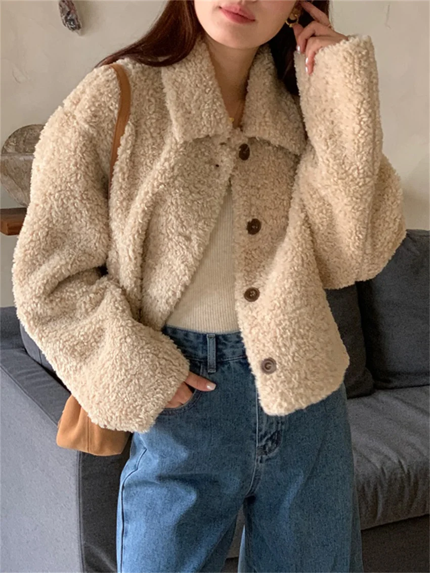 

Warm Coats Loose Women High Street Gentle Office Lady Winter 2023 Casual All Match Daily Soft Minimalist New Slim