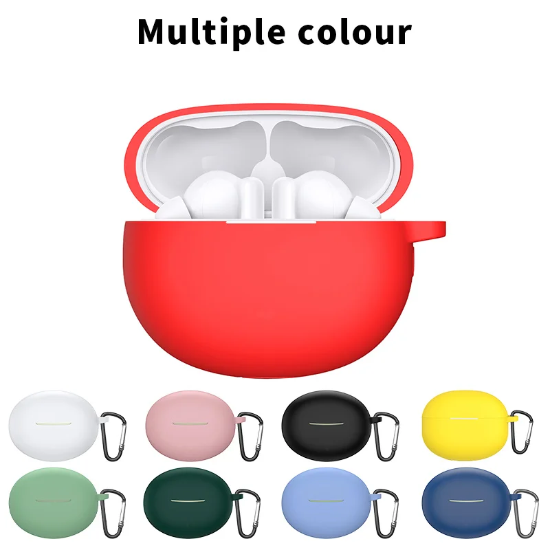 

For Redmi Buds 4 Active Case Silicone With Hook Plain Color Wireless Headphone Cover For Xiaomi Redmi Buds 4 Active Soft Shell