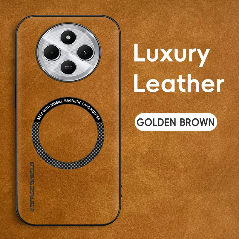 Magnetic Retro Leather Soft Wireless Charging Phone Case Cover