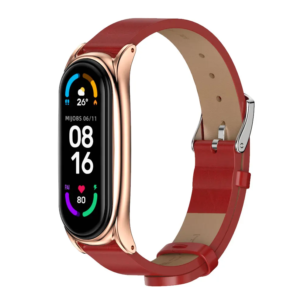 Elegant Leather Strap for Mi Band - Mijobs Design Collection