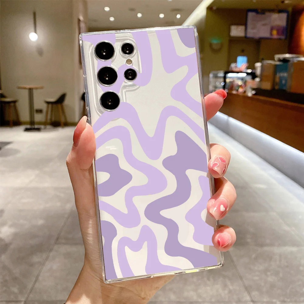 Striped Pattern Soft Transparent TPU Phone Case