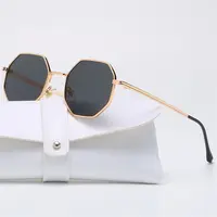 Square Sunglasses Polygon Sun Glasses Small Frame Metal Sunglasses UV Protection Shades Fashion Sunglasses for Men/Women 2
