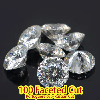 0.5-50ct Russian Cut Portuguese Cut 100 Faceted Cut Pink Blue Green Yellow Red Moissanite Diamond Loose Stone For Jewelry Making 5