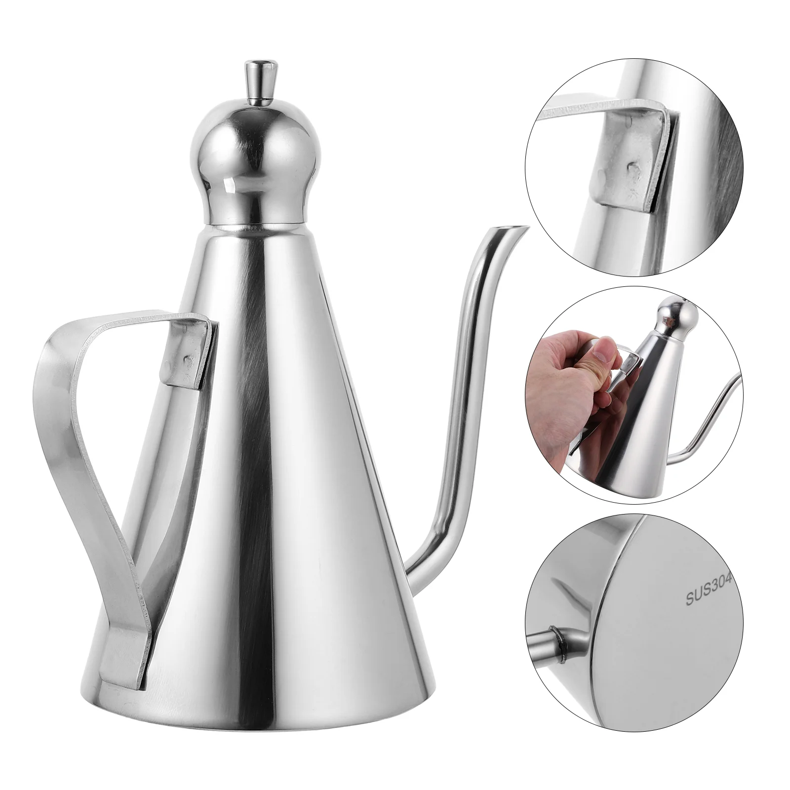 

Stainless Steel Oil Dispenser Leakproof Vinegar Bottle Durable Sauce Container Kitchen Gadget Oil Container for Kitchen