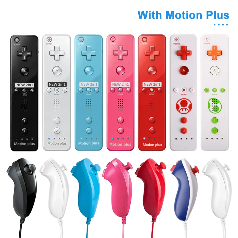 2 in 1 For Nintendo Wii Motion Plus Wireless Remote Controller For Nintend Wii Nunchuck Remote Controle Joystick Joypad