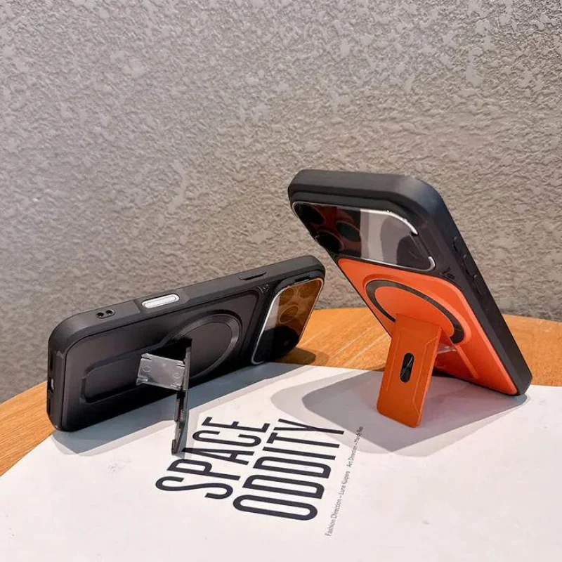 Premium Magnetic Stand Phone Case with Holder and Lens Protection