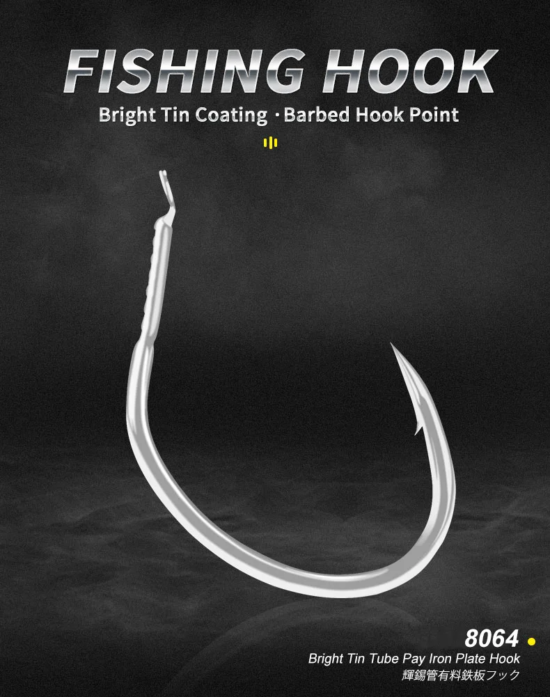 OBSESSION 10 Stück/Beutel 8064 1X High Carbon Metal Jig Assist Power Pike Hooks 1/0 2/0 3/0 4/0 5/0 PIKE Light Slow Jigging Hook – Detail 1