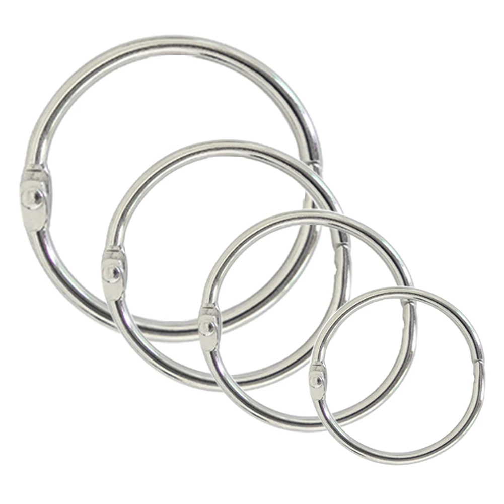 Metal Ring Binder 5/10Pcs Loose Leaf Binder Rings Metal Ring Binder 15-80mm DIY Albums Book Hoops Rings Photo Album Keychain Office Binding Supply