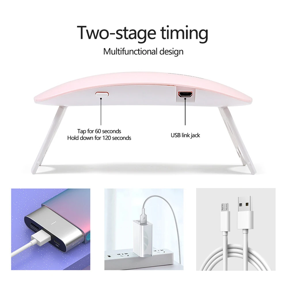 LULAA Mini Mouse Gel Nails Polish Drying Lamp USB Nail Phototherapy Machine Professional Manicure Tool Salon Equipment 2