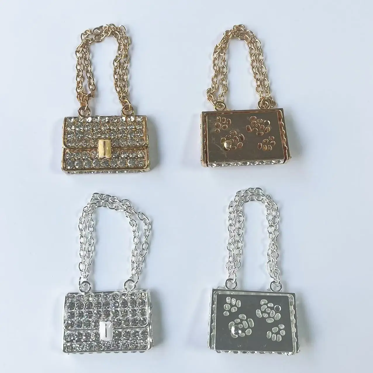 2Pcs Y2K Kawaii Bling Full Diamond Parfum Bottle Brand Bag  Junk Phone Case Ipadcase Decoration Charms Diy Crafts 2