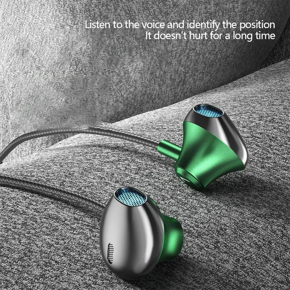 Cuffie auricolari cablate da 1,2 m con connettore a gomito da 3,5 mm/tipo C, con microfono, per giocatori sportivi_voghion.com