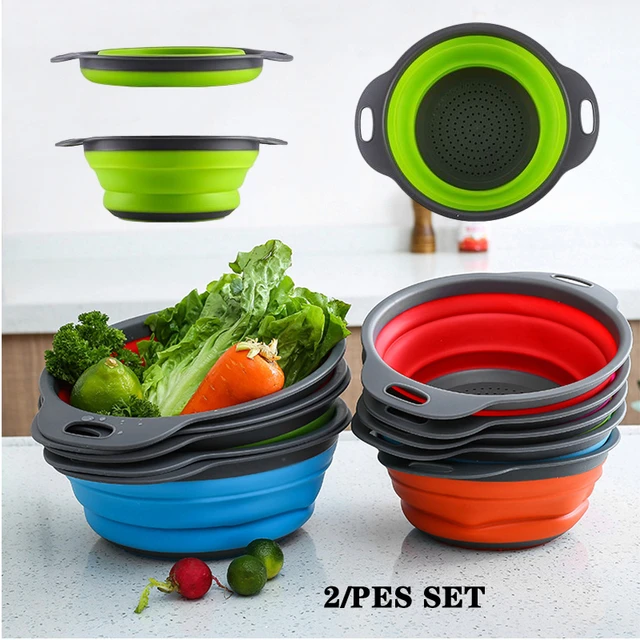 Panier De Rangement De Cuisine En Silicone, Passoire Pliable, Égouttoir À  Fruits Et Légumes, Filtre De Vidange De Cuisine Pliable, Organisateur -  Passoires & Filtres - AliExpress