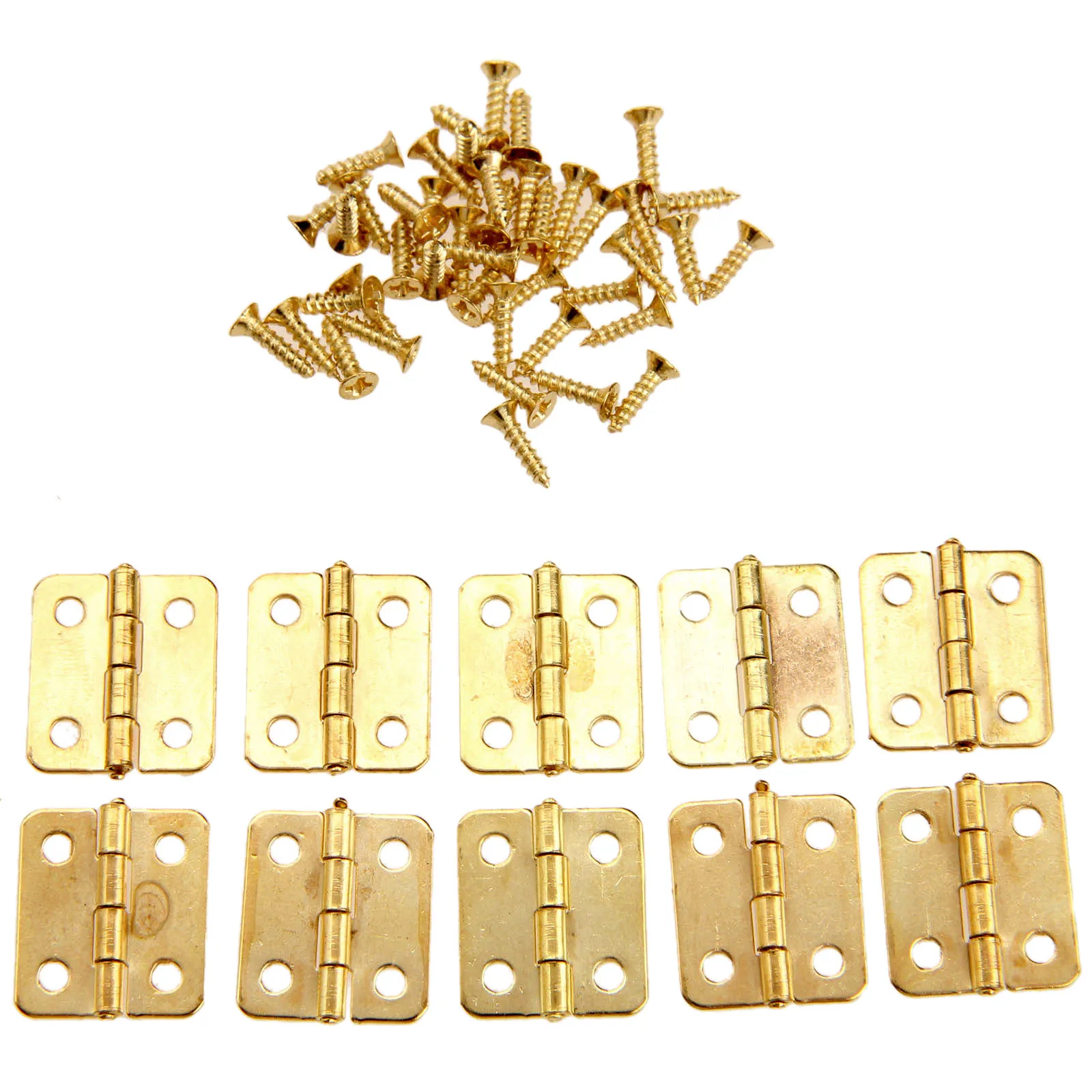 Kitchen Cabinet Door Hinges Furniture Accessories 4 Holes Gold Drawer Hinges 50Pcs for Jewelry Boxes Furniture Fittings