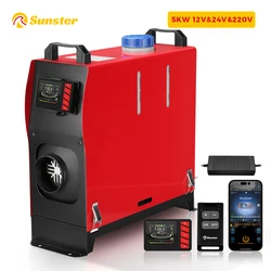 5KW Diesel Air Heater All in One 12V&24V&220V Parking Heater with LCD Switch&Bluetooth APP & AC-DC Power Adaper for RV Truck Car