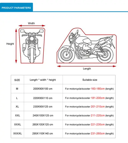 Universal Motorcycle Covers UV Protector Cover Indoor Outdoor 2 Colors Bike Motor Scooter Dustproof Cover Elastic Fabric M-4XL - Image 6