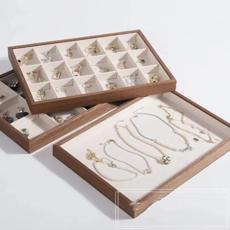 Black Walnut Patterned Jewelry Tray for Viewing Storage Earrings Necklaces Empty Trays Bracelets storage tray jewelry storage tray