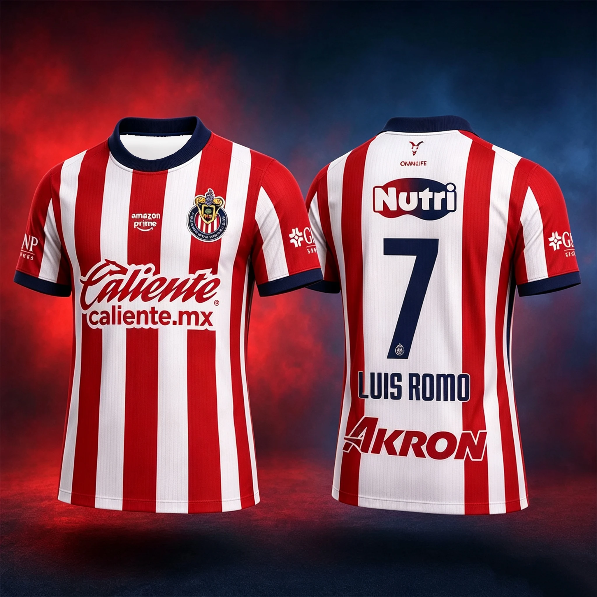 2026 Guadalajara Chivas Lewis Romo Nr. 7 Fußballtrikot Sommer 3D Sport-T-Shirt Atmungsaktiv Schnelltrocknend Eltern-Kind-Outfit